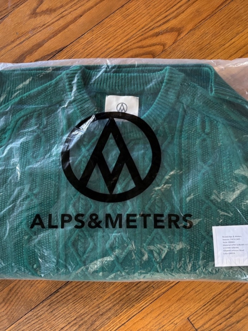 Alps & Meters Cable Knit Sweater Mens NEW